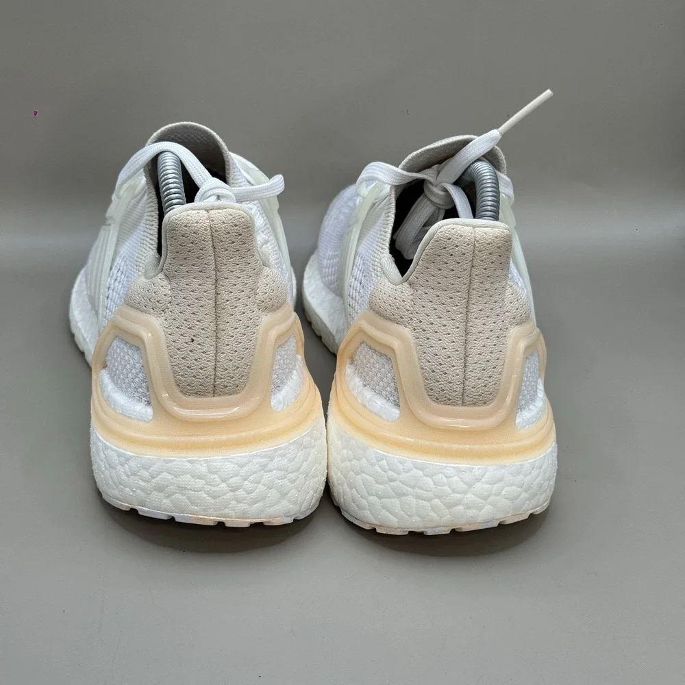 Adidas Ultraboost 19.5 DNA Womens 9.5 White Orange Running Shoes Sneakers GZ6469